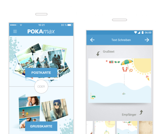 Urlaubsgrüße per Post: PokaMax Postkarten-App für den Urlaub