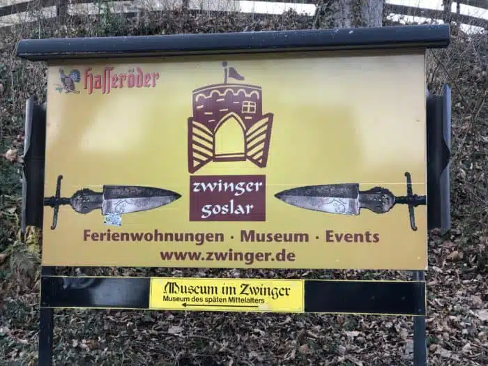 Zwinger Goslar Hinweistafel