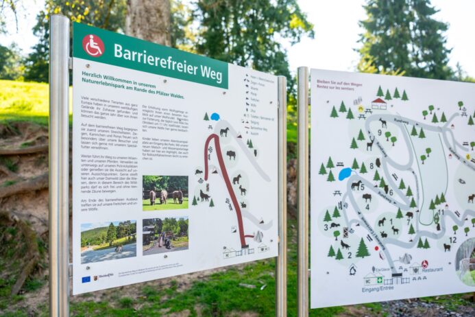 Ein neuer barrierefreier Weg führt durch einen Teil des Wild- und Wanderparks in Silz. Foto:  Dominik Ketz